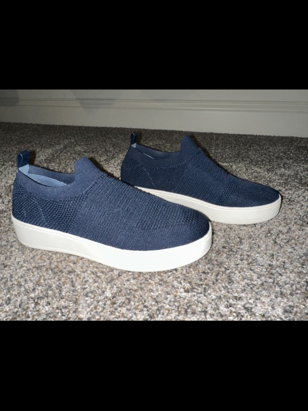 Steve Madden Women's Navy Knit Slip-On Platform Sneakers